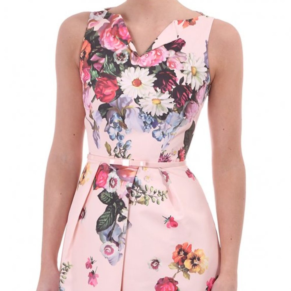 Ted Baker deavon peach oil painting dress